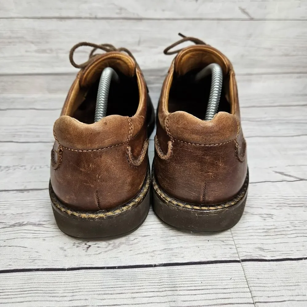 ECCO Oxford Lace Up Dress Shoes Brown Leather Men's Size EU 44 US 10.5 Casual